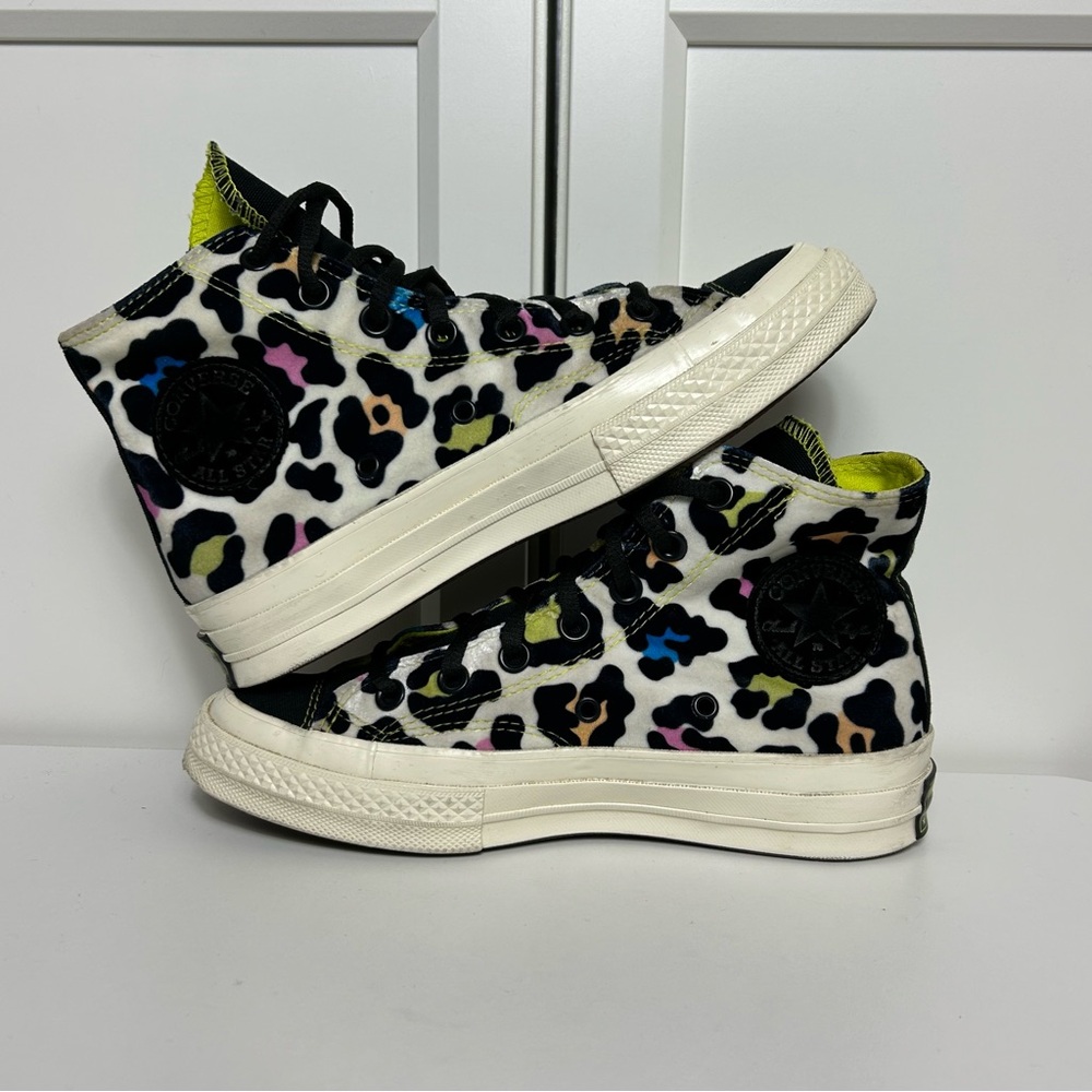 Converse ctas hi lift leopard black green multicolor blue pink